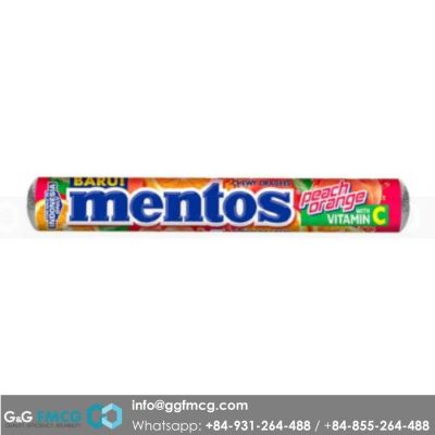 Mentos Roll Peach Orange 29gr x 14 rolls x 18 display boxes