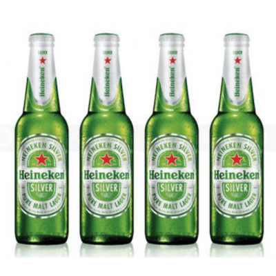 Wholesale Heineken Alcohol 4% Beer 330ml x 24 Silver Glass Bottles