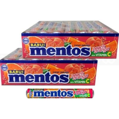 Mentos Roll Peach Orange 29gr x 14 rolls x 18 display boxes