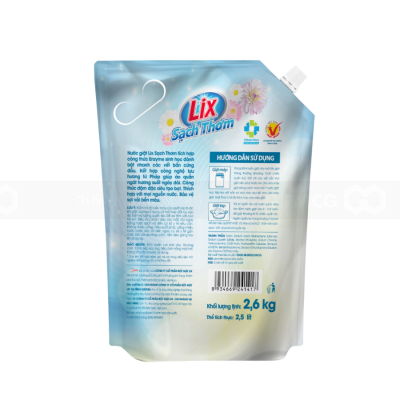 Lix Laundry Detergent with Pure sunshine Fragrance 2.6kg x 4 Bags