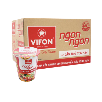 Vifon Ngon Ngon Tom Yum 60g x 24 Cups (Halal)