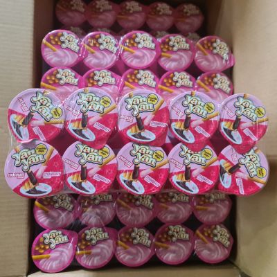 Meiji Yan Yan Double Chocolate and Strawberry Biscuits Snack 44g x 80 Cups
