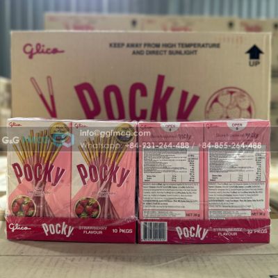 Wholesale Pocky Strawberry Biscuit Stick 38g x 10 Boxes x 12 Blocks