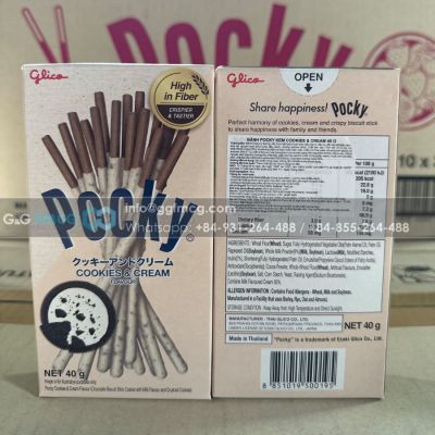 Wholesale Pocky Cookies & Cream Biscuit Stick 40g x 10 Boxes x 12 Blocks