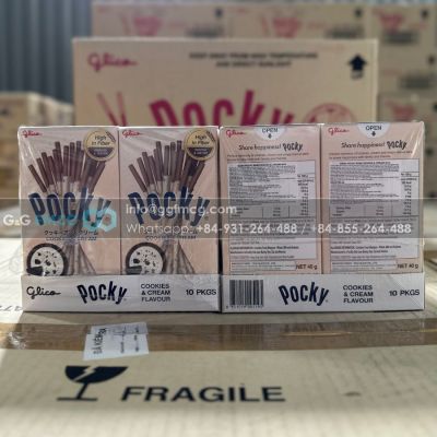 Wholesale Pocky Cookies & Cream Biscuit Stick 40g x 10 Boxes x 12 Blocks