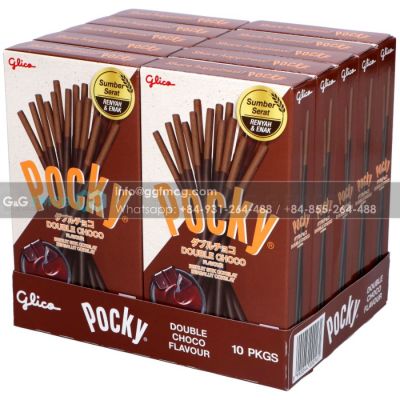 Wholesale Pocky Double Choco Biscuit Stick 39g x 10 Boxes x 12 Blocks