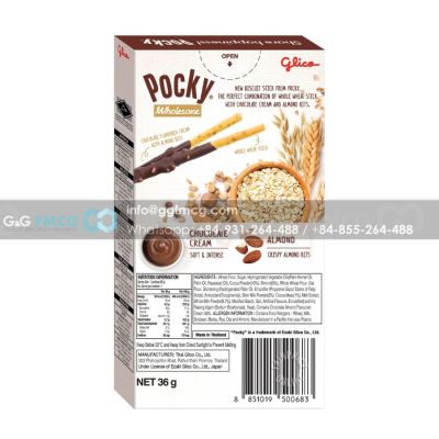 Wholesale Pocky Almond and Chocolate Biscuit Stick 36g x 10 Boxes x 6 Blocks