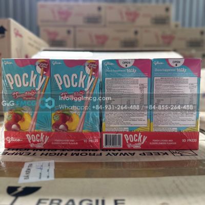 Wholesale Pocky Peach and Lychee Biscuit Stick 31g x 10 Boxes x 6 Blocks