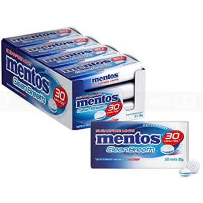 Wholesale Mentos CleanBreath 30' Peppermint 35g x 12 x 6 Boxes