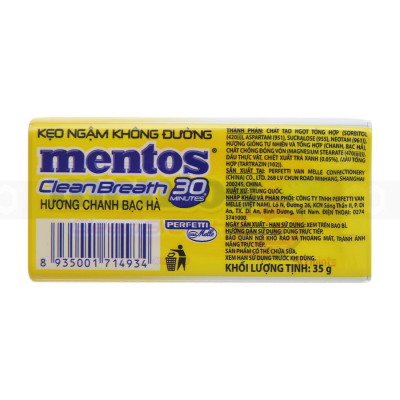 Wholesale Mentos CleanBreath 30' Lemon Mint 35g x 12 x 6 Boxes