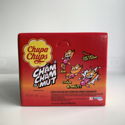 Wholesale Chupa Chups Lollipops Dip and Lick Strawberry 8g (1pcs) x 16 Bags x 16 Boxes