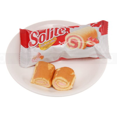Wholesale Solite Roll Sponge Cake Strawberry 360g x 12 Boxes