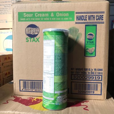 Lay's Stax Sour Cream Onion Potato Chips - 100g VN  x 16 Cans