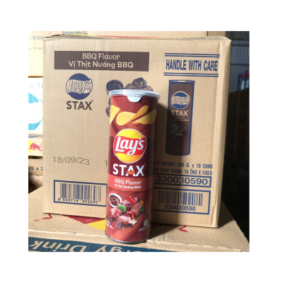 Lay's Stax BBQ Potato Chips 150g x 18 Cans