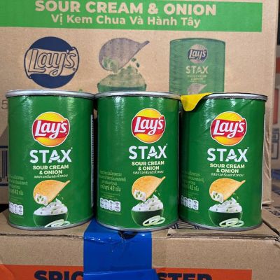 Lay's Stax Sour Cream Onion Potato Chips - 40g VN x 24 Cans