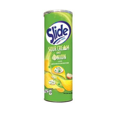 Slide Potato Crisps Sour Cream & Onion Snack 90g x 14 Cans