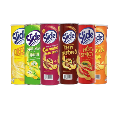 Slide Potato Crisps Sour Cream & Onion Snack 145g x 14 Cans