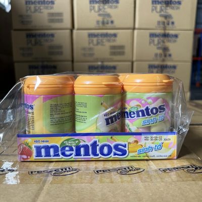 Wholesale Mentos Smoothy Candy (Strawberry, Banana, Melon) 90g x 6 Jars x 8 Boxes