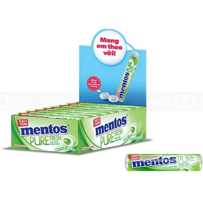 Wholesale Mentos Pure Fresh Lime Mint 252g (16 Rolls x 15.75g) x 12 Blocks