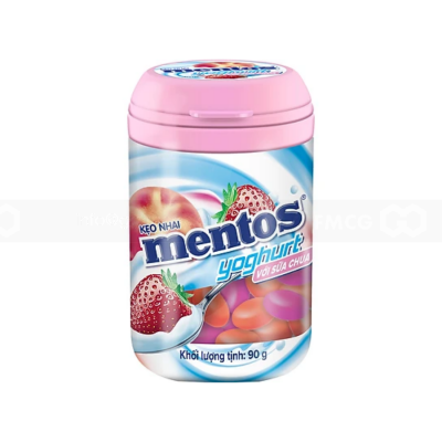 Wholesale Mentos Yoghurt Candy (Strawberry, Peach) 90g x 6 Jars x 8 Boxes
