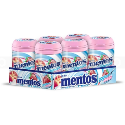 Wholesale Mentos Yoghurt Candy (Strawberry, Peach) 90g x 6 Jars x 8 Boxes