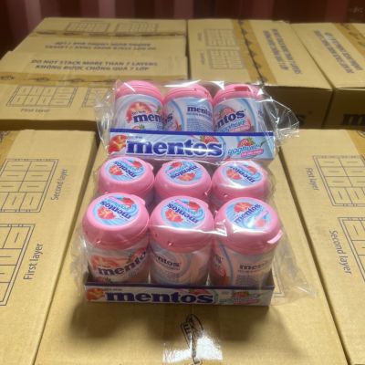 Wholesale Mentos Yoghurt Candy (Strawberry, Peach) 90g x 6 Jars x 8 Boxes