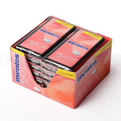 Wholesale Mentos Peach Flavor 17.5g x 12 Jars x 12 Boxes