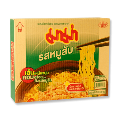 MaMa Instant Noodles Minced Pork Flavour 60g x 30 Bags x 6 Boxes