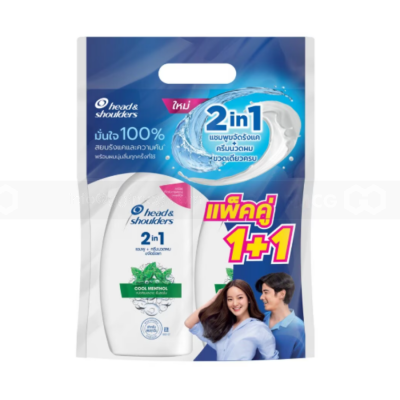  H&S 2in1 Anti Dandruff Cool Menthol Shampoo+Conditioner 370ml Pack 1+1