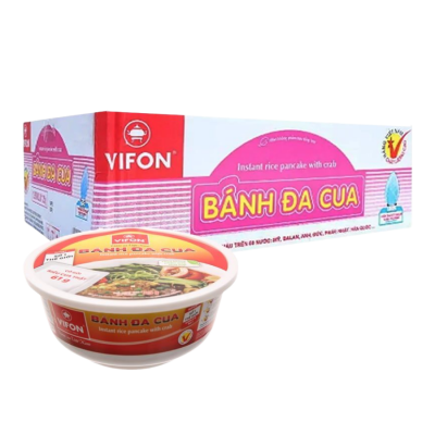Vifon Instant Crab Rice Pancake 125g x 12 Bowls (Halal)
