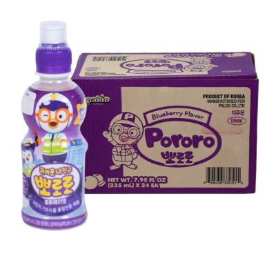 Pororo Blueberry Flavor Fruit Drink 235ml x 24 Bottles