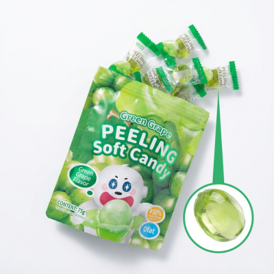 Cokoc Green Grape Flavored Peeled Gummy Candy 75g x 50 Bags