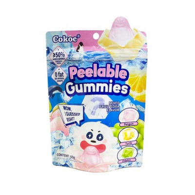 Cokoc Mixed Fruit Soda Peelable Gummy Candy 60g x 50 Bags