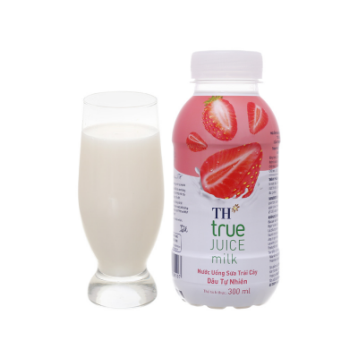 TH True Juice Milk Natural Strawberry 300ml x 24 Bottles