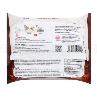 Ottogi Beef Ramen 120g x 20 Bag (Halal)