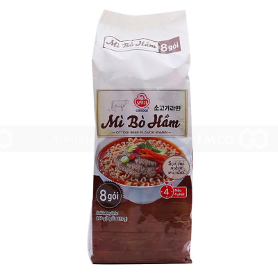 Ottogi Kimchi Beef Ramen 960g (120g x 8 Bag) x 10 Blocks  (Halal)