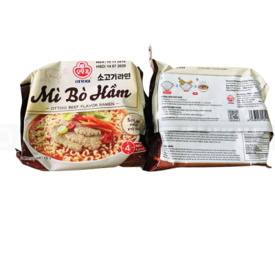 Ottogi Kimchi Beef Ramen 960g (120g x 8 Bag) x 10 Blocks  (Halal)