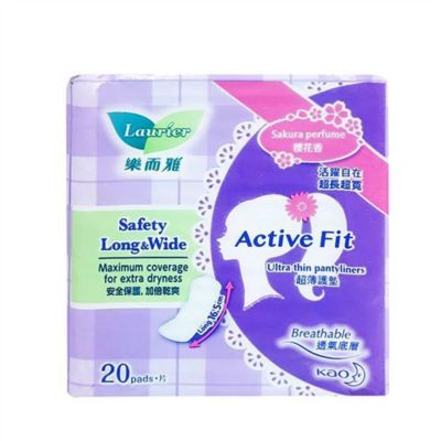 Wholesales Lauríer Active Fit Sanitary Safety Long & Wide Sakura Perfume 20 Piece x 24 Packs