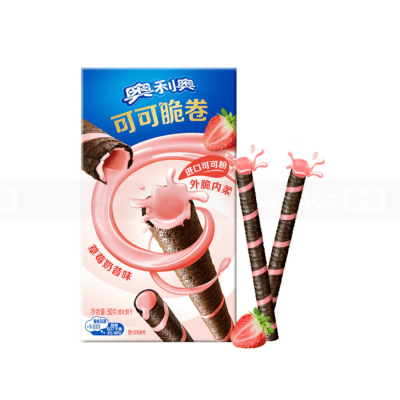 Wholesale Oreo Cocoa Crispy Roll Strawberry Milk Shake 50g x 24pcs 