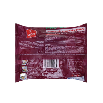 Vifon PHO Instant Rice Noodle Beef flavor 65g x 30 bags
