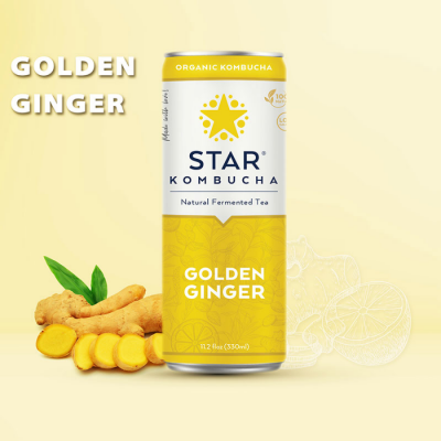 Star Kombucha Golden Ginger 250ml x 12 Bottles