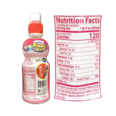 Pororo Strawberry Flavor Fruit Drink 235ml x 24 Bottles