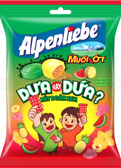 Alpenliebe Watermelon Pineapple Flavored Candy  Chili Salt 84.1g x 45 Bags