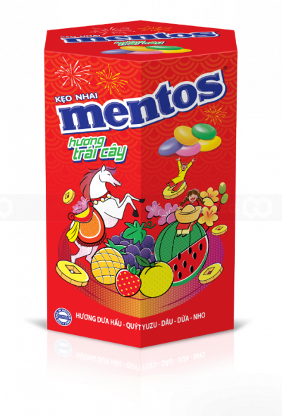 Mentos Chewy Candy – Fruit Flavor Hexagon Box 105.3g