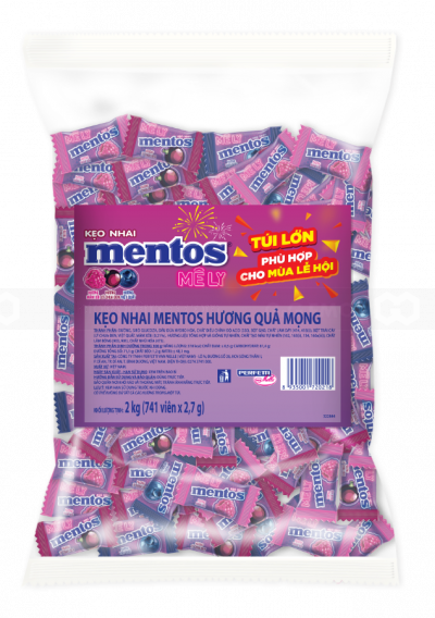 Mentos Berry Flavored Chewables 2kg x 8 Bags