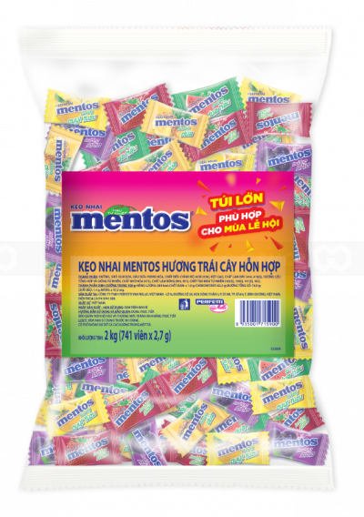 Mentos Fruit Chewables 2kg x 8 Bags