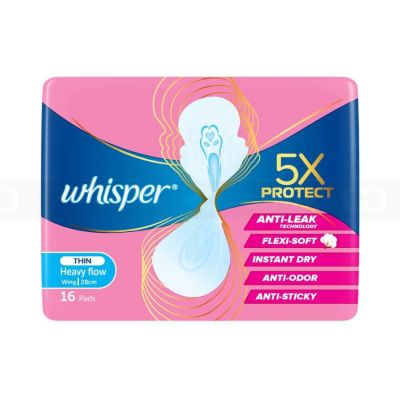 Whisper 5X Ultra Thin Protection 28cm, 16Pcs x 24 Pack