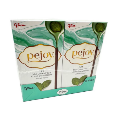 Pejoy Biscuit Sticks with Choco Mint Cream Filling 33g x 10 Boxes x 6 Blocks