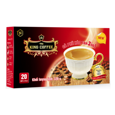 King Coffee 3 in 1 Instant Coffee 16g x 20 Sachets x 24 Boxes