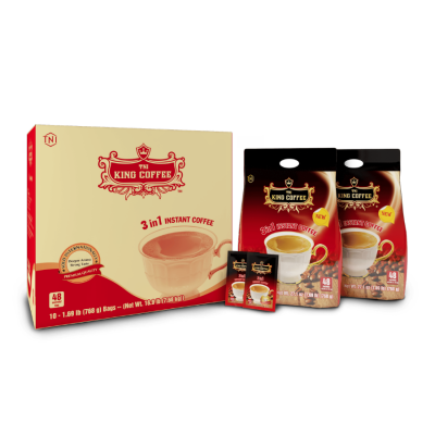 King Coffee 3 in 1 Instant Coffee 16g x 48 Sachets x 10 Bags